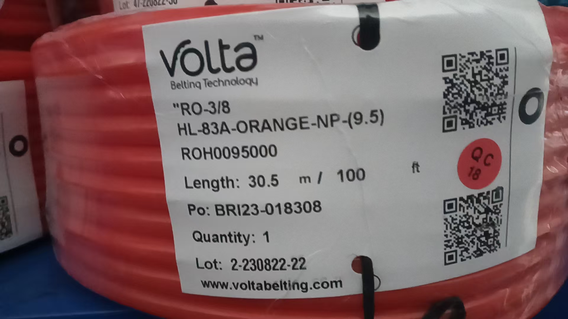Volta RO-HL桔色空心圆带：输送领域的独特之光